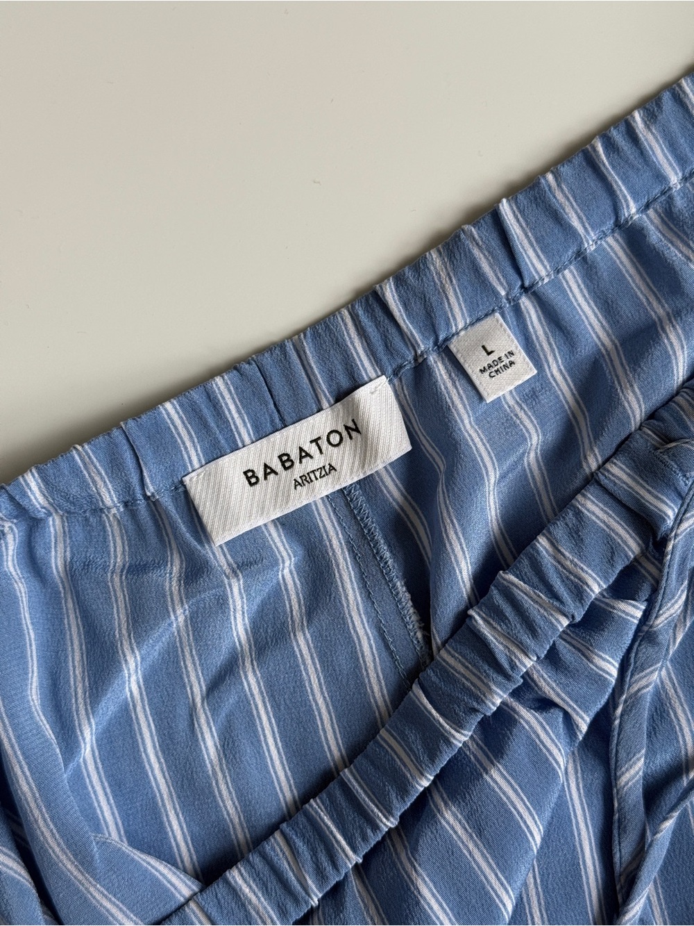 ARITZIA Blue / White Stripped Claro Silk Pants - Picture 3 of 3